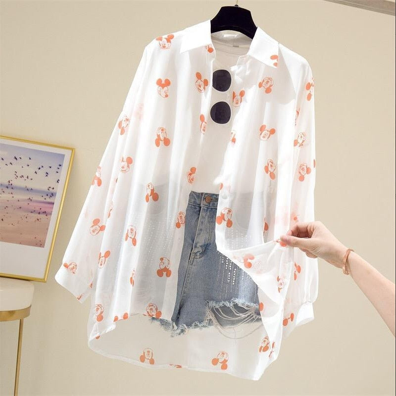 Blouse à Manches Longues avec Imprimé sur le Devant pour Femme | Idéale pour le Printemps et l’Été