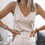 Haut à Sequins avec Ornements Intégraux pour Femme | Idéal pour les Soirées