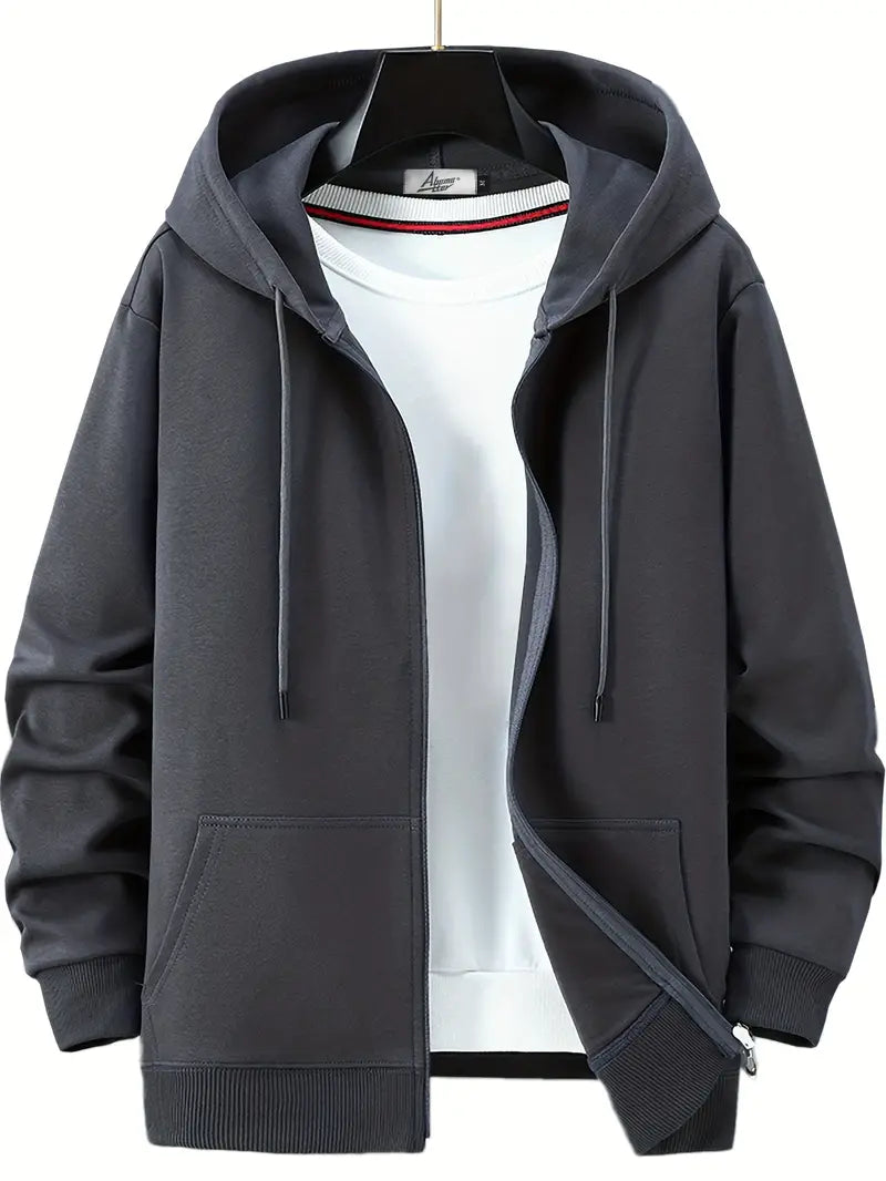 Sweat À Capuche Zippé Avec Cordon Pour Hommes | Idéal Pour L’Automne