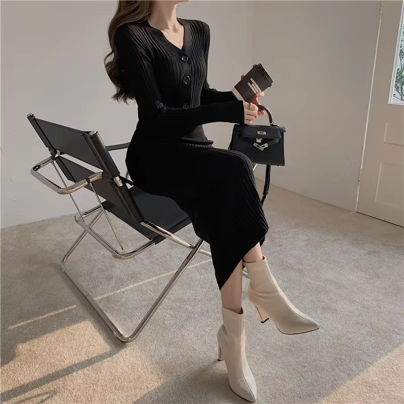 Robe Ajustée Avec Boutons Pour Femme | Idéale Pour Le Quotidien Et Les Sorties