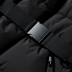 Doudoune Noire Matelassée avec Ceinture et Col Montant pour Femme | Idéale par Temps Froid