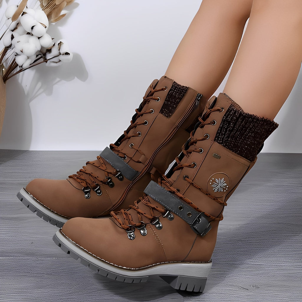 Bottes De Neige Avec Laçage Et Semelle Antidérapante Pour Femmes | Idéales Pour L’hiver