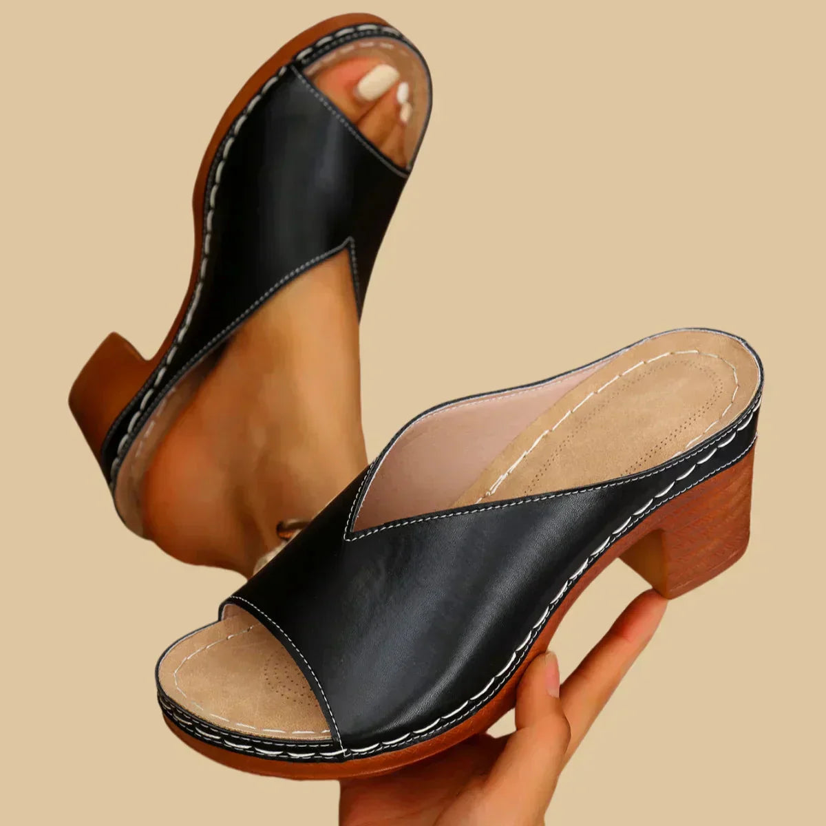 Sandales À Talon Bloc Avec Bout Ouvert Pour Femmes | Idéal Pour Les Occasions Estivales