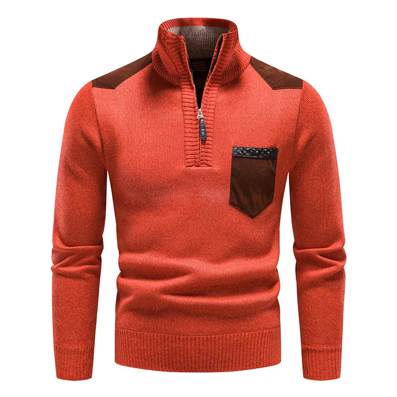 Pull À Col Montant Avec Motif Colorblock Pour Homme | Idéal Pour Les Journées Fraîches