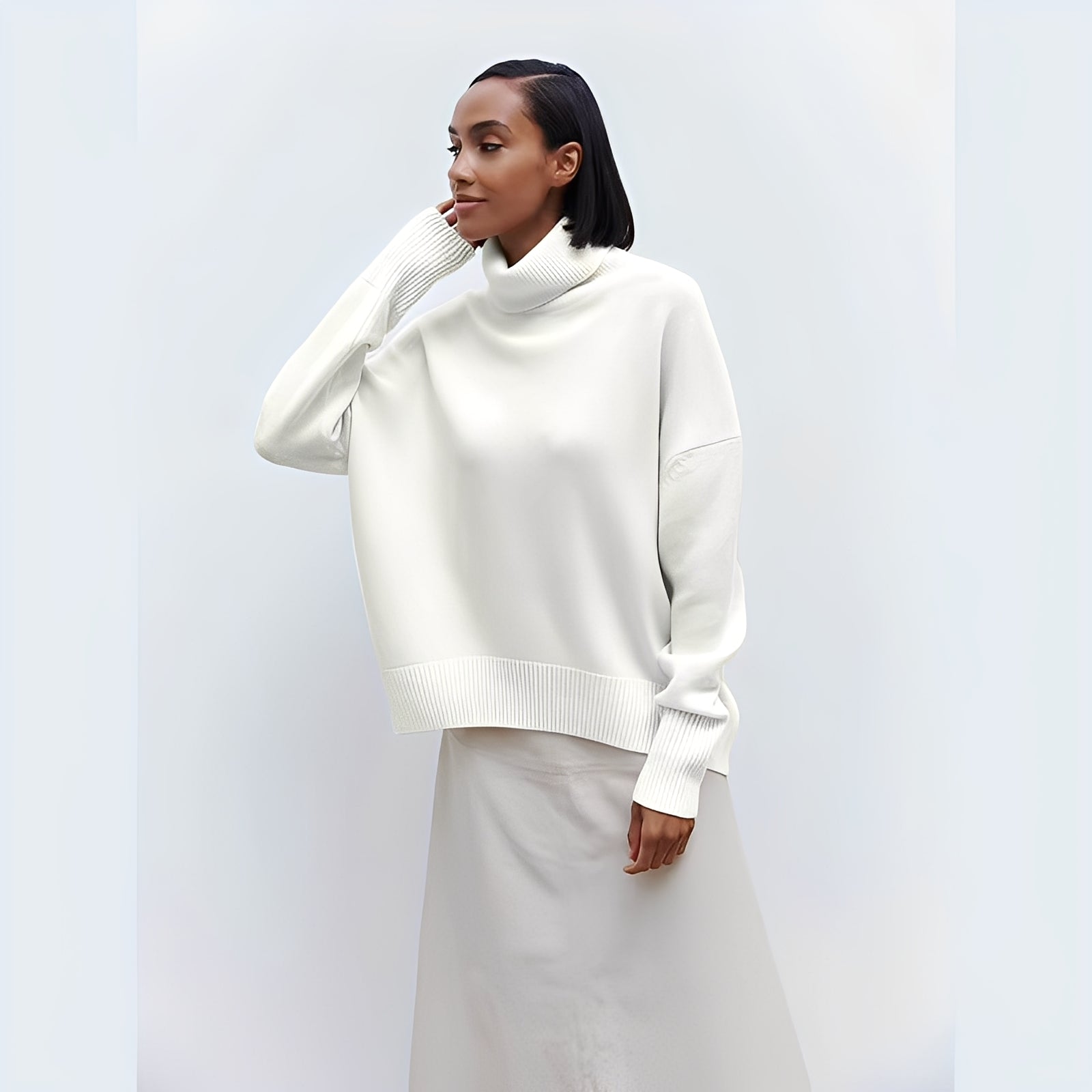 Pull à Col Roulé avec Coupe Ample pour Femme | Idéal pour Usage Quotidien