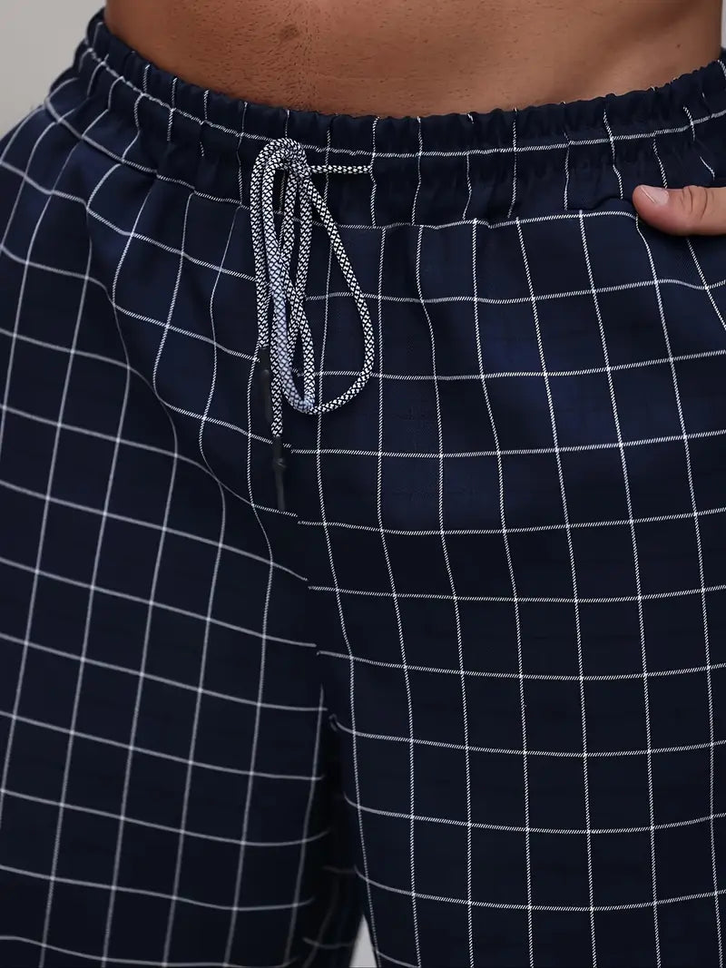 Pantalon à Motif avec Taille Élastique et Cordon pour Homme | Idéal pour un Usage Quotidien