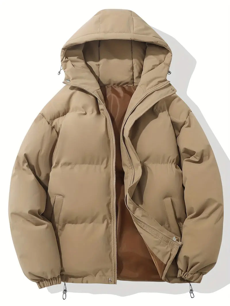 Manteau Matelassé à Capuche pour Homme avec Fermeture Éclair | Idéal pour l’Automne et l’Hiver