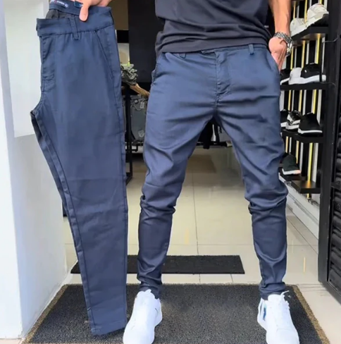 Pantalon Slim Avec Taille Structurée Et Poches Multiples Pour Hommes | Idéal Pour Les Tenues Quotidiennes