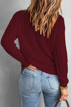 Pull En Maille Ajourée Avec Col Rond Et Coupe Légèrement Ample Pour Femmes | Idéal Pour Mi-Saison