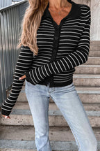 Blouse à Rayures avec Col Polo et Boutons pour Femme | Idéale Pour Un Usage Quotidien