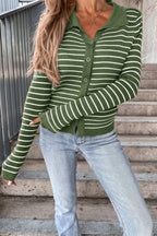 Blouse à Rayures avec Col Polo et Boutons pour Femme | Idéale Pour Un Usage Quotidien