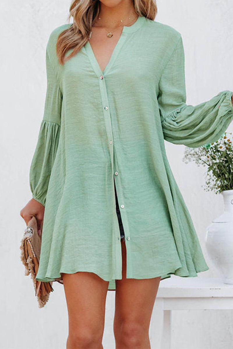 Blouse Longue Avec Col En V Et Manches Longues Pour Femme | Idéale Pour Les Tenues Quotidiennes Et Le Bureau
