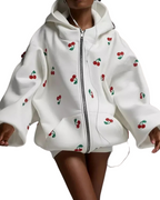 Veste Blanche Avec Motif Cerise Pour Femmes | Idéale Pour Un Usage Quotidien