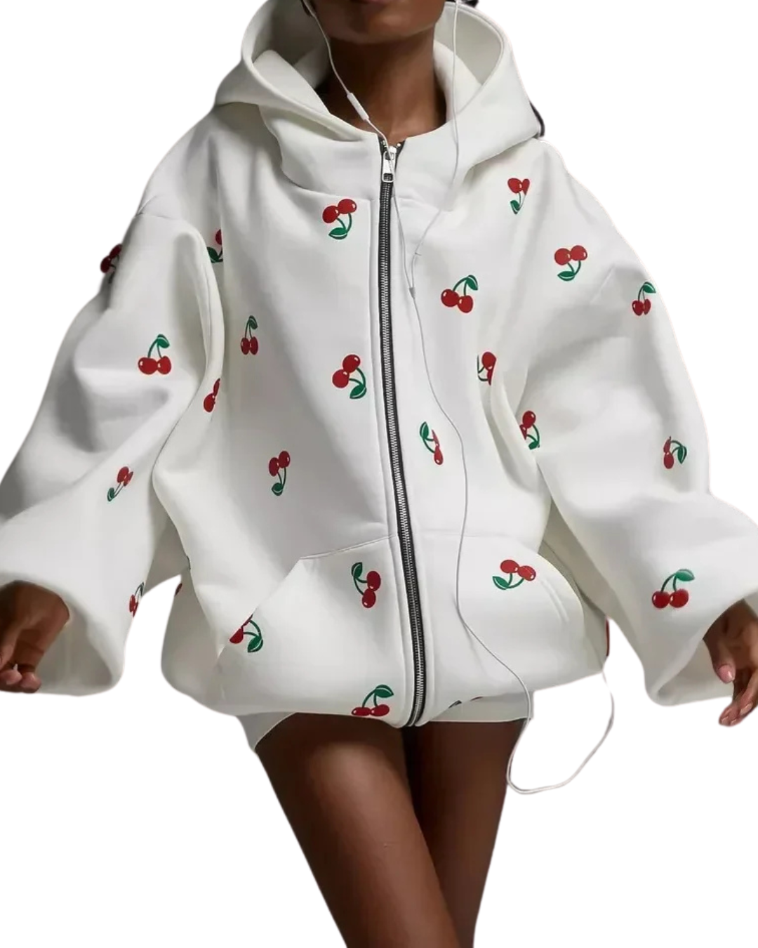 Veste Blanche Avec Motif Cerise Pour Femmes | Idéale Pour Un Usage Quotidien