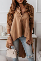 Blouse Longue Asymétrique À Manches Longues Pour Femme | Idéal Pour Le Quotidien Et Les Occasions