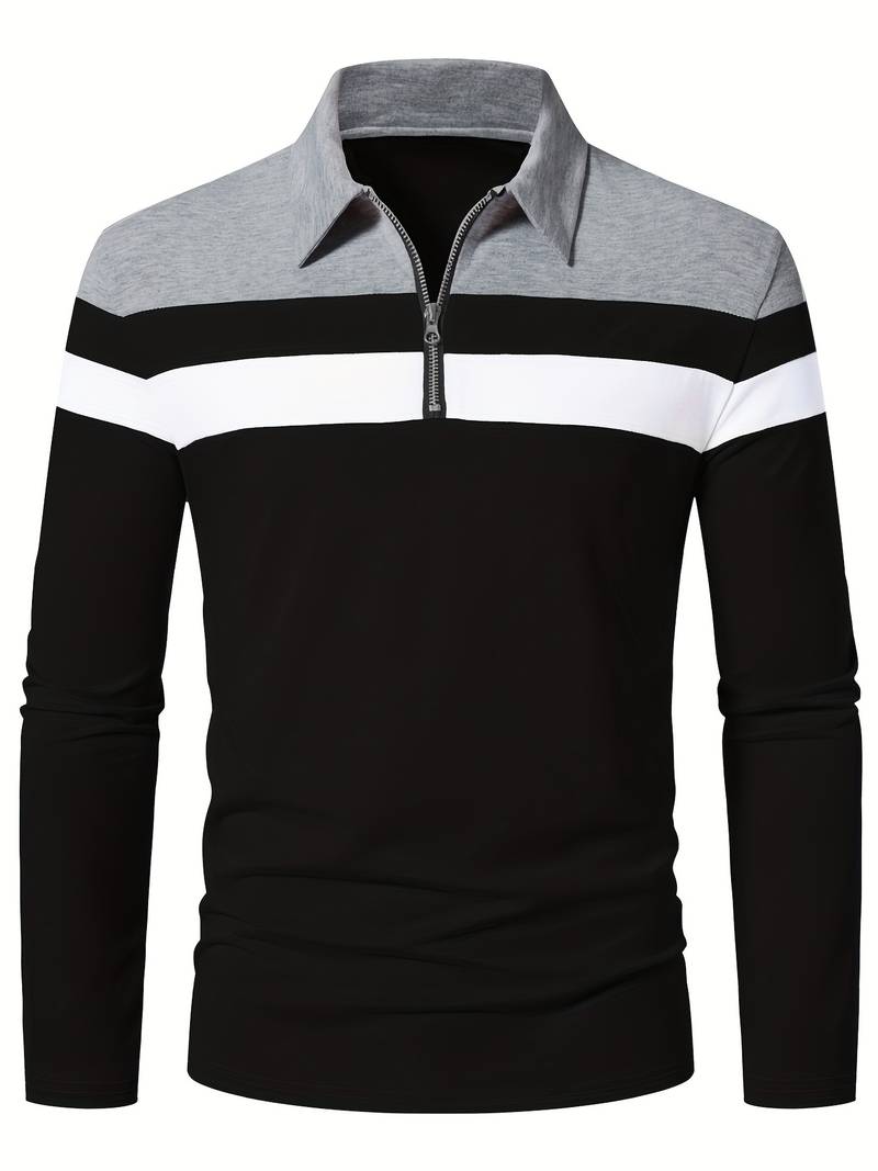 Polo À Manches Longues Avec Fermeture Zippée Pour Homme | Idéal Pour Un Usage Quotidien