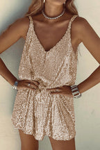 Robe Courte avec Finition Brillante et Encolure En V pour Femme | Idéale pour Les Soirées et Événements Festifs