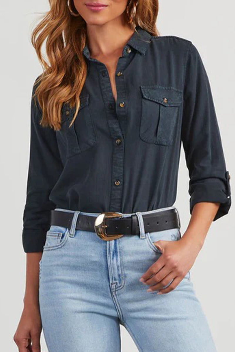 Blouse À Col Classique Et Boutonnage Pour Femme | Idéal Pour Le Travail Et Le Quotidien