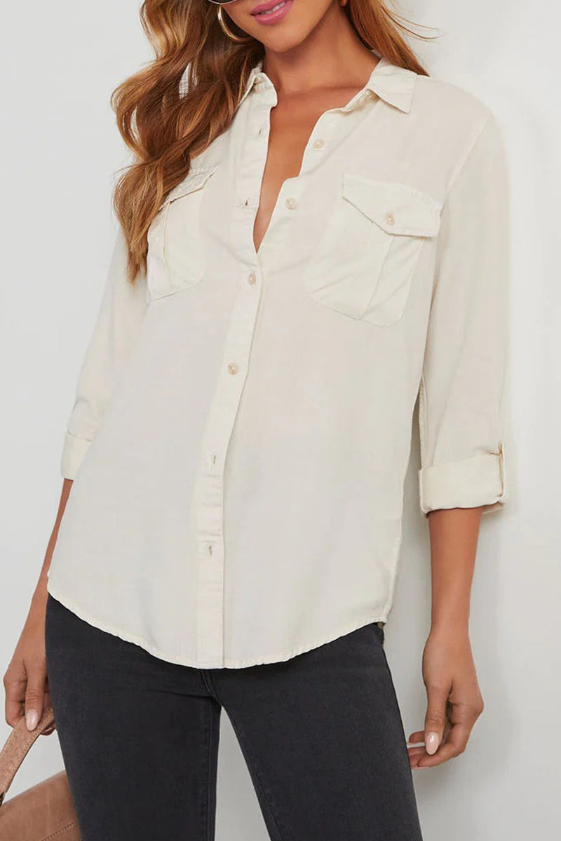Blouse À Col Classique Et Boutonnage Pour Femme | Idéal Pour Le Travail Et Le Quotidien
