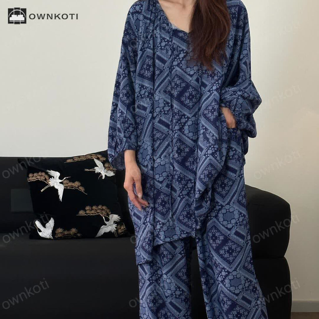 Ensemble Pyjama à Motifs pour Adulte avec Coupe Ample | Idéal pour la Maison et le Sommeil