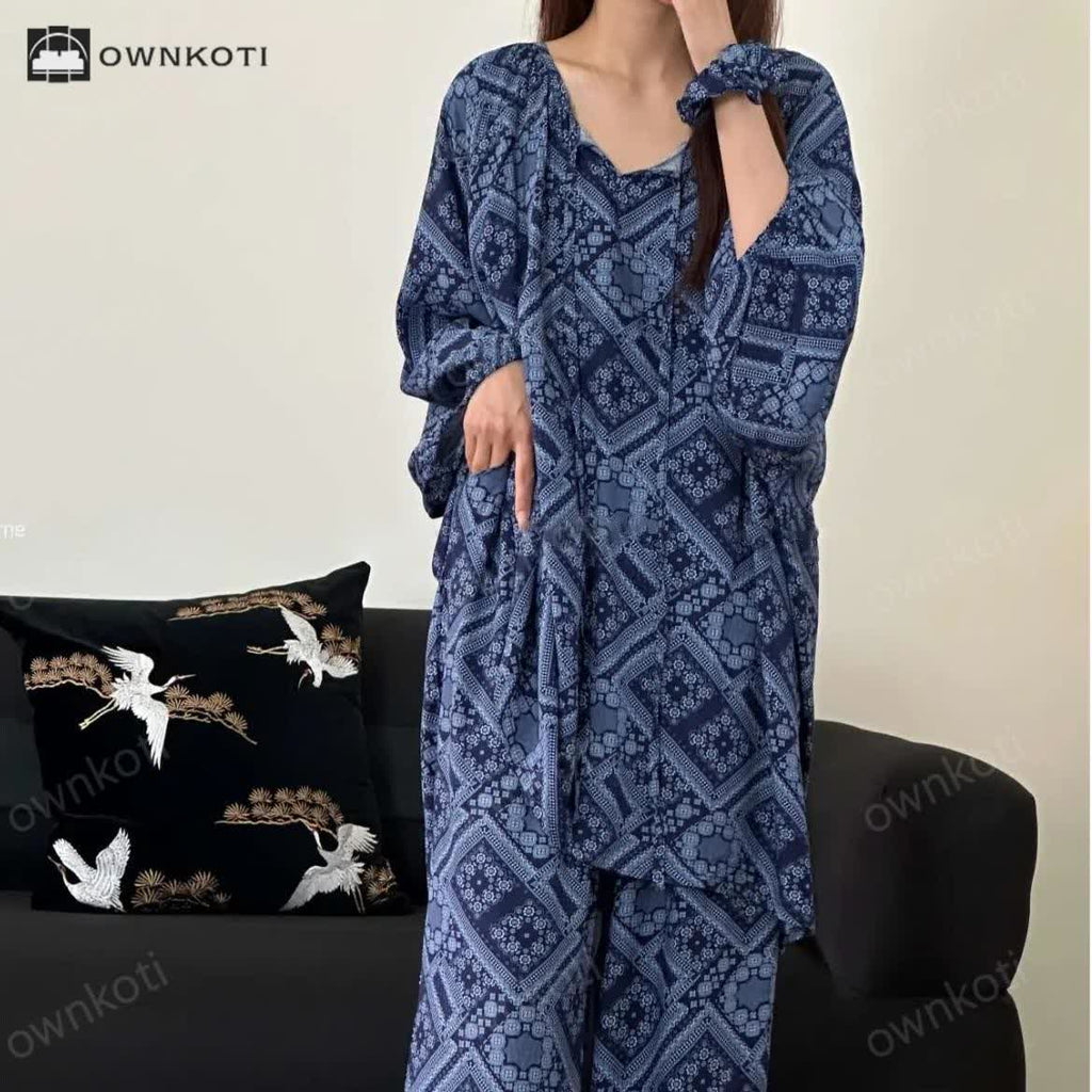 Ensemble Pyjama à Motifs pour Adulte avec Coupe Ample | Idéal pour la Maison et le Sommeil