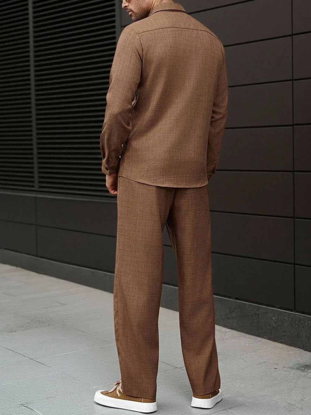 Ensemble Chemise À Manches Longues avec Fermeture Boutonnée Et Pantalon Assorti pour Homme | Idéal pour Usage Quotidien