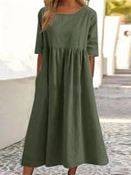 Robe Longue Bleue à Coupe Fluide pour Femme | Idéale pour l’Été