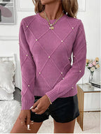 Pull à Manches Longues avec Motif Texturé pour Femme | Idéal pour un Usage Quotidien