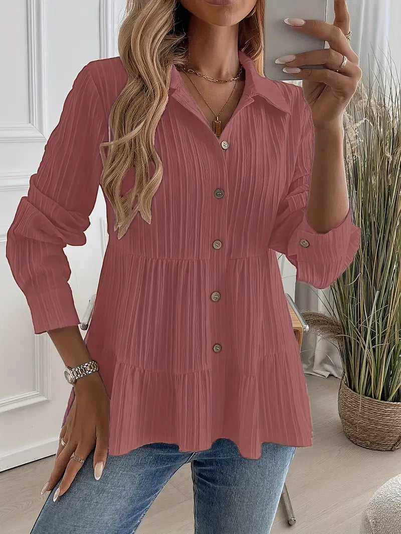 Chemise À Manches Longues Avec Fermeture Boutonnée Pour Femmes | Idéal Pour Travail Et Usage Quotidien
