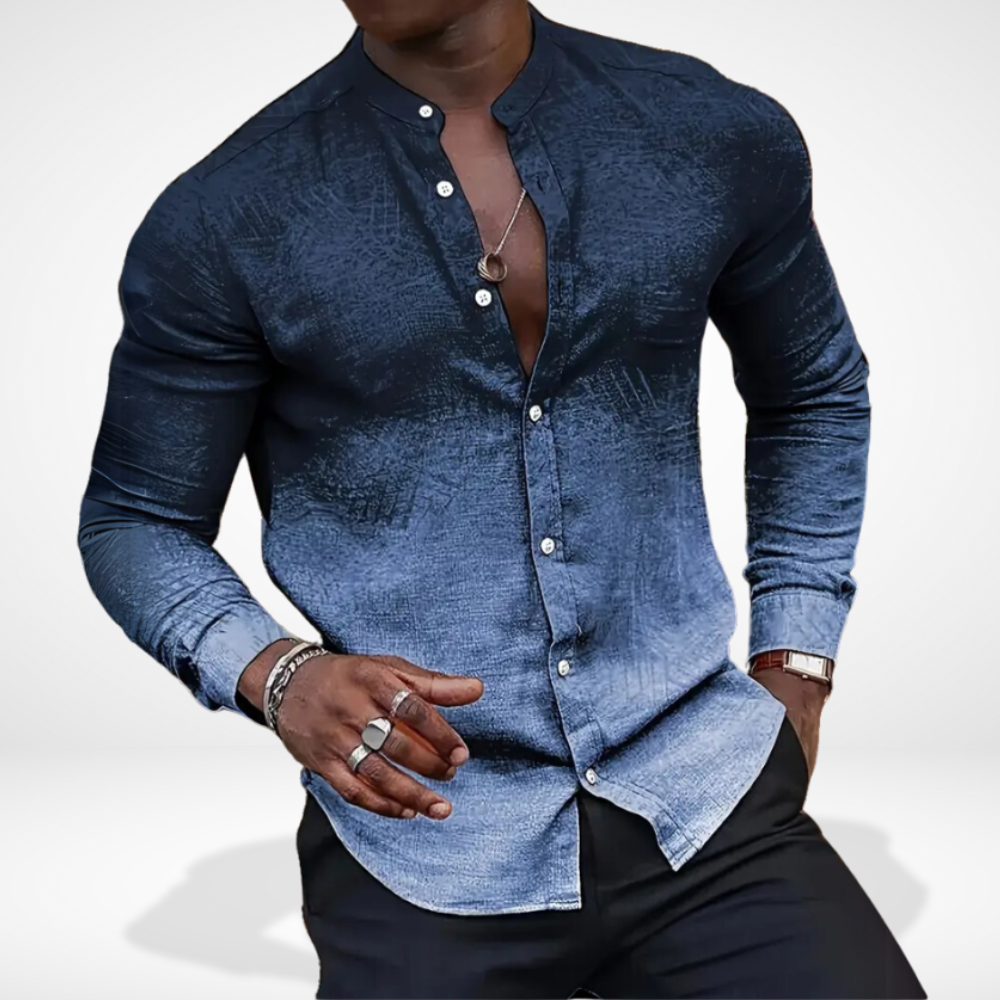 Polo Avec Col Mao Et Motif Imprimé Pour Hommes | Idéal Pour Le Quotidien Et Les Sorties