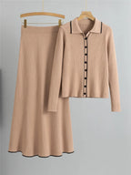 Ensemble Deux Pièces Cardigan Et Jupe Pour Femme | Idéal Pour Usage Quotidien Et Saisonnier