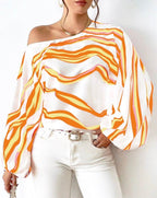Blouse À Épaules Dénudées Avec Motif Rayé Pour Femmes | Idéal Pour Usage Quotidien