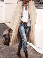Manteau Long Matelassé avec Doublure en Polaire pour Femme | Idéal pour l’Hiver