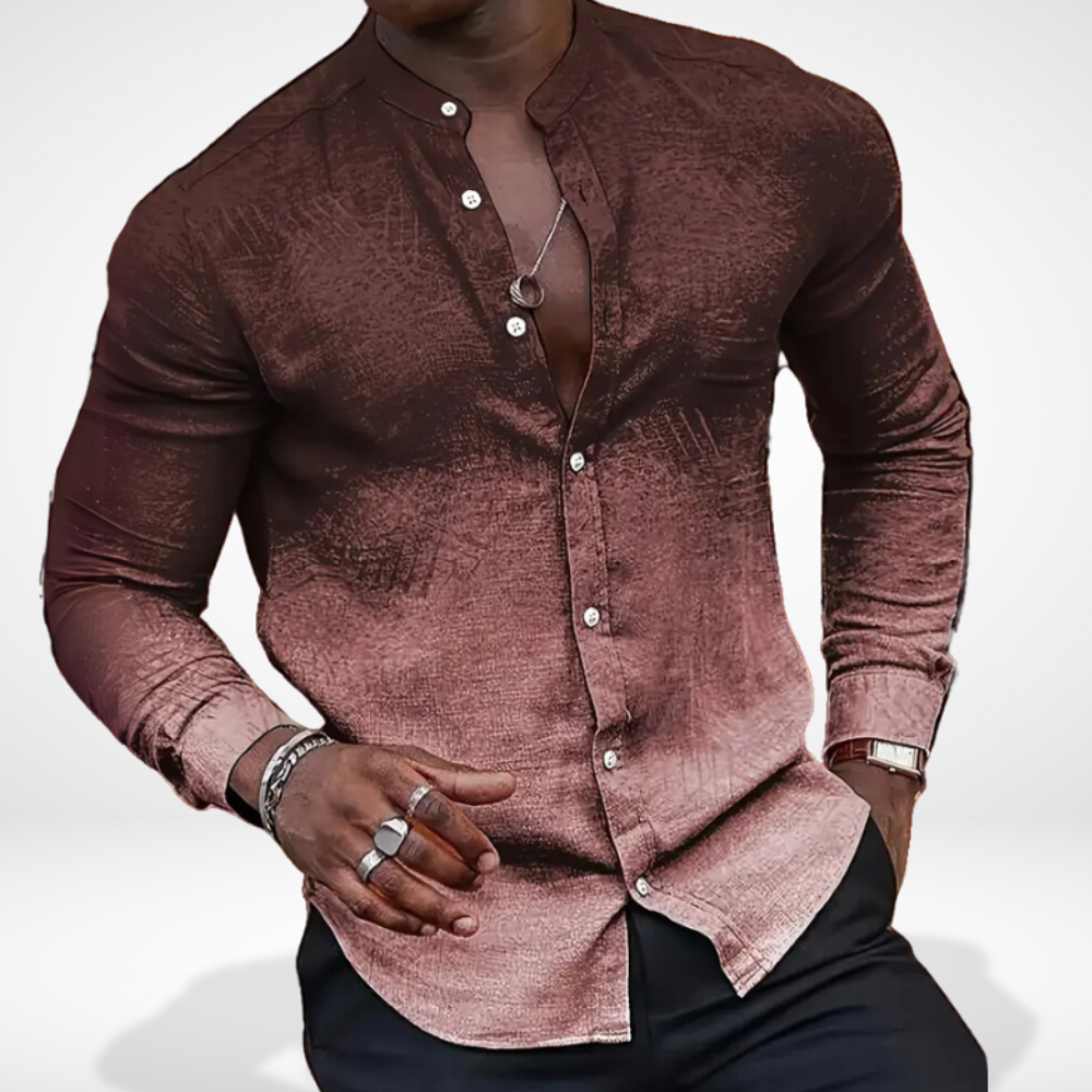 Polo Avec Col Mao Et Motif Imprimé Pour Hommes | Idéal Pour Le Quotidien Et Les Sorties