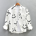 Chemise À Manches Longues Pour Homme Avec Imprimé Smiley | Idéale Pour Usage Quotidien