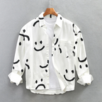 Chemise À Manches Longues Pour Homme Avec Imprimé Smiley | Idéale Pour Usage Quotidien
