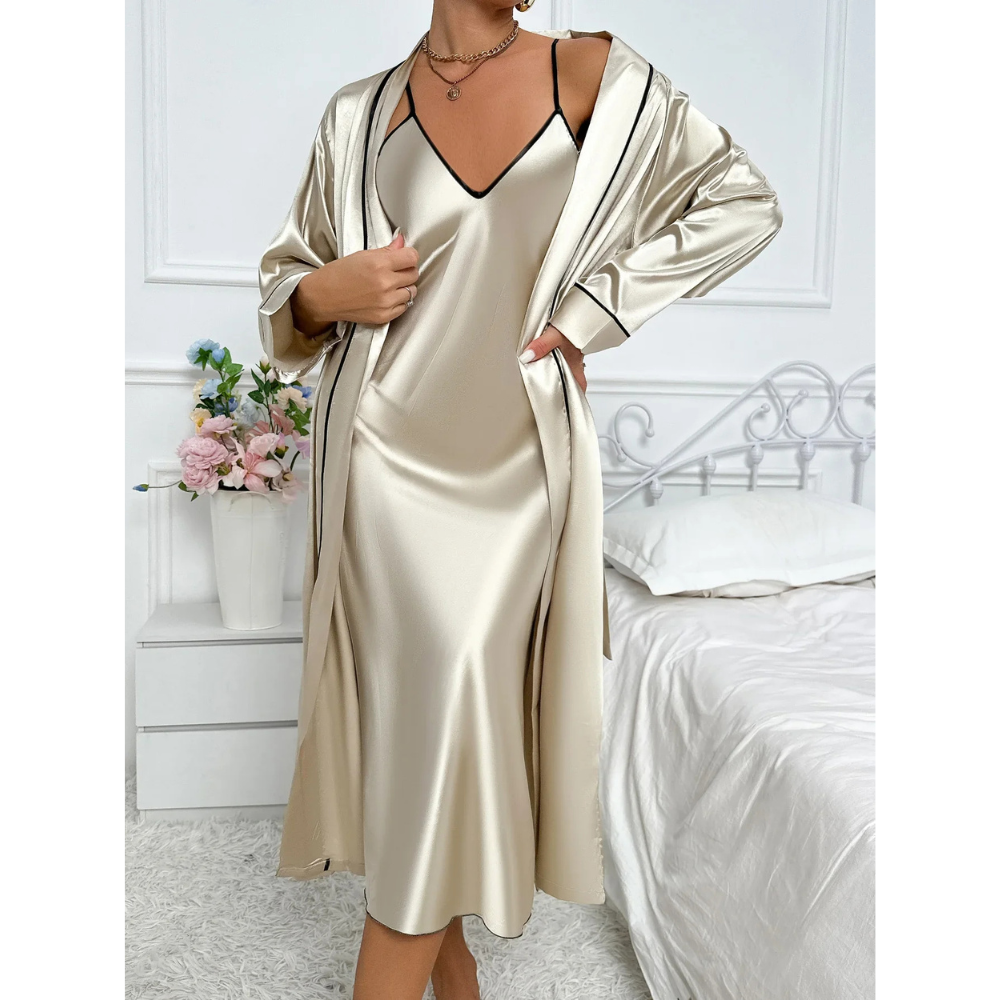Ensemble Pyjama avec Robe Et Kimono pour Femme | Idéal pour La Détente À La Maison