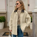 Veste Ample avec Col Polo et Design Contrasté pour Femme | Idéale pour le Quotidien