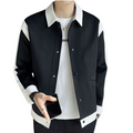 Veste Patchwork avec Col Classique et Fermeture à Pression pour Homme | Idéale pour un Usage Quotidien et Décontracté