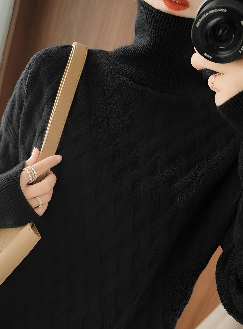 Pull à Col Roulé Structuré pour Femme | Idéal pour Usage Quotidien