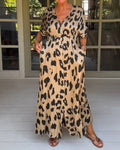 Robe Longue à Imprimé Animalier pour Femme | Idéale pour les Soirées et Sorties en Ville