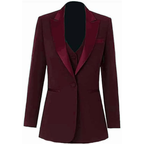 Ensemble Trois Pièces Avec Blazer, Gilet Et Pantalon Ajusté Pour Femmes | Idéal Pour Tenues Professionnelles Et Quotidiennes