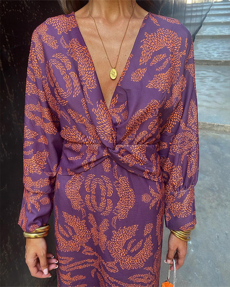 Robe Longue Femme | Drapé Élégant | Nœud À La Taille | Fluide & Confortable