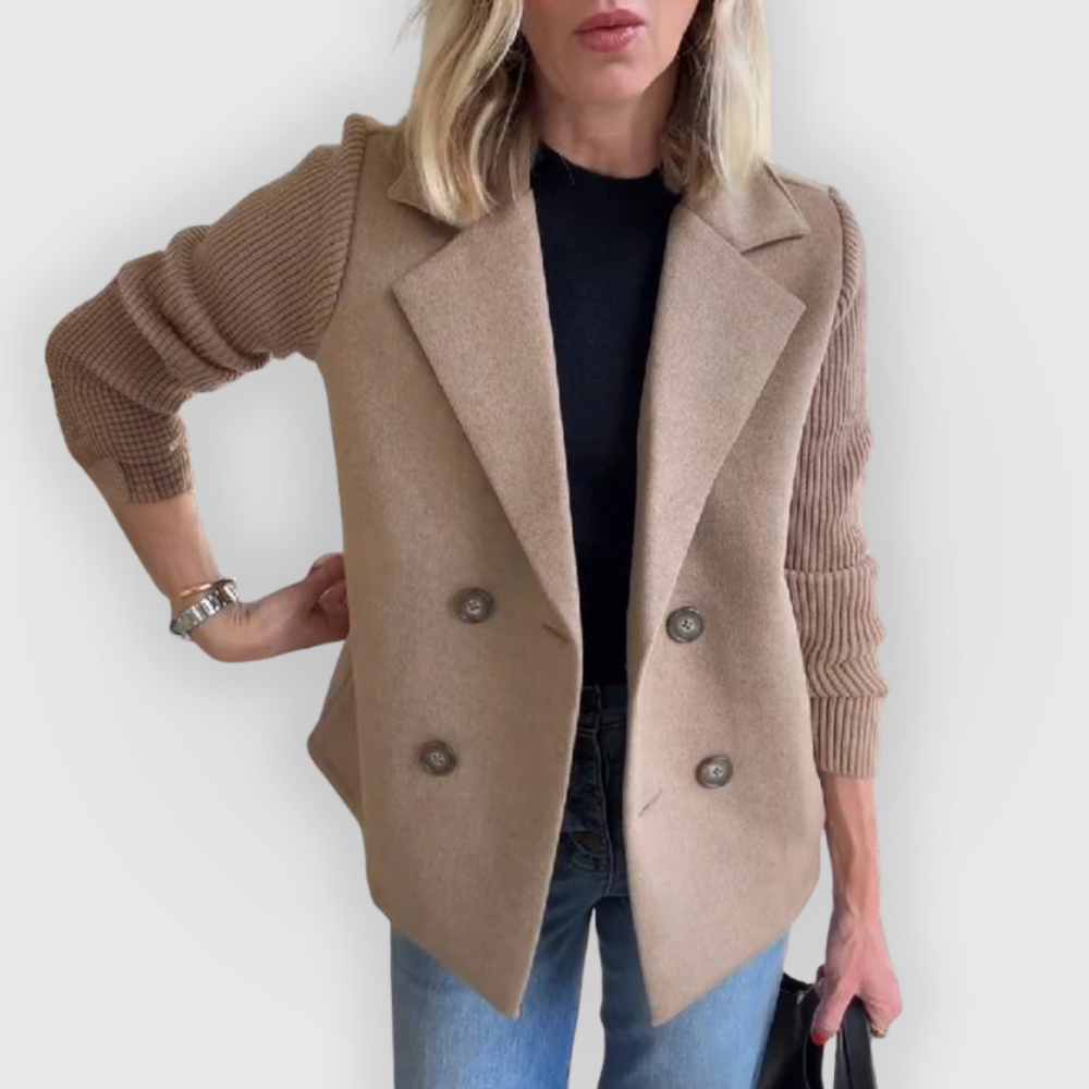 Blazer Femme Avec Manches En Maille | Idéal Pour Bureau Et Loisirs