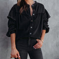 Blouse Avec Manches Lanterne Et Fermeture Boutonnée Pour Femme | Idéal Pour Un Usage Quotidien