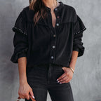 Blouse Avec Manches Lanterne Et Fermeture Boutonnée Pour Femme | Idéal Pour Un Usage Quotidien