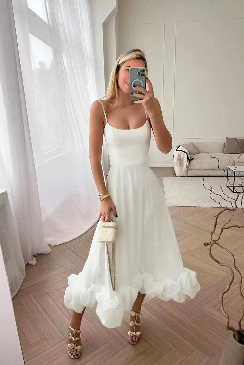 Robe Midi à Ourlet Volanté pour Femme avec Coupe Fluide pour Été | Idéale pour Usage Quotidien et Activités Estivales