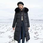 Manteau d’Hiver Long pour Femme avec Coupe Cintrée et Manches Longues | Idéal pour la Saison Froide