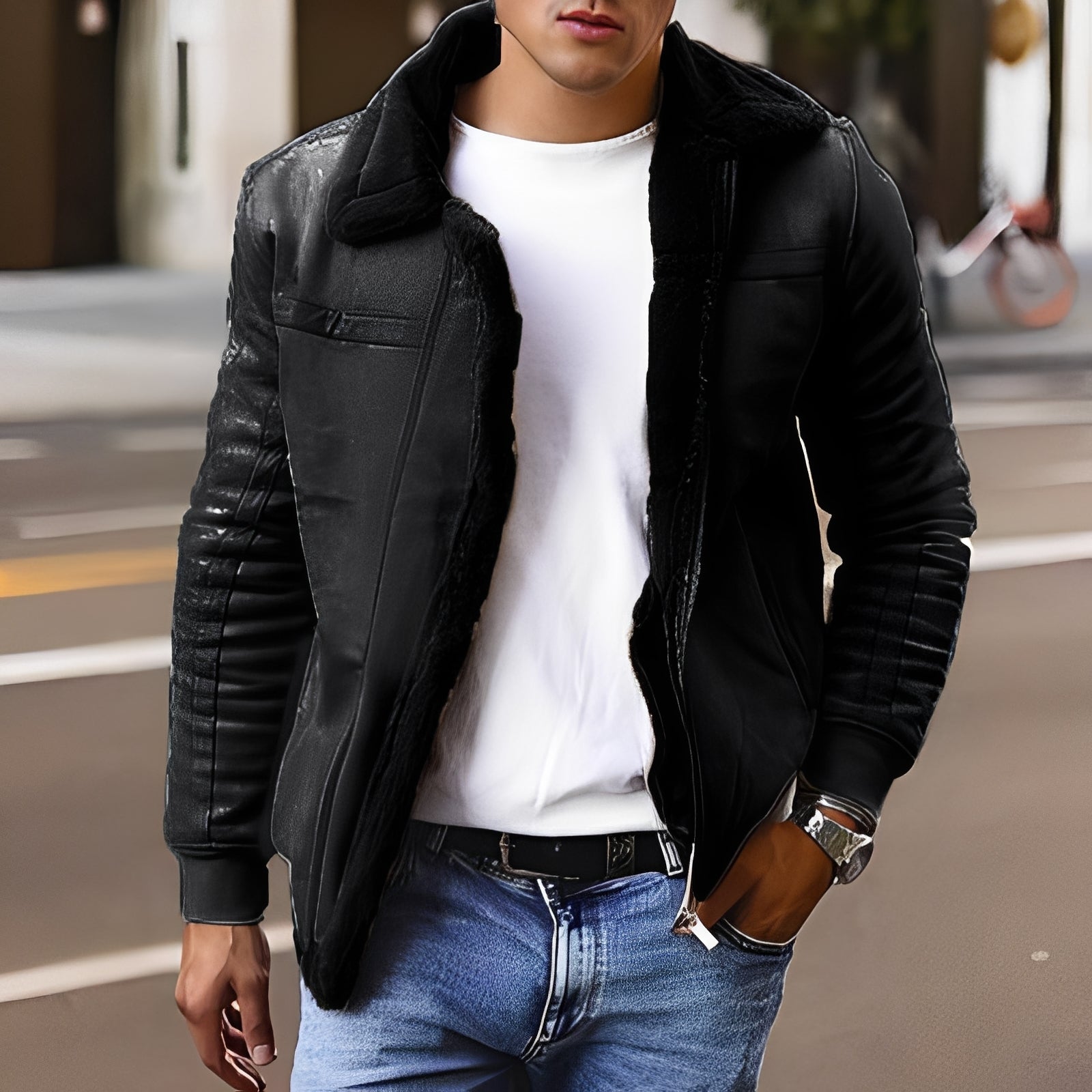 Veste D’hiver Avec Doublure Intérieure Et Col Haut Pour Hommes | Idéale Pour La Saison Froide