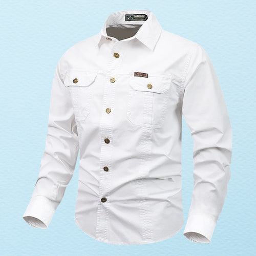 Chemise à Manches Longues avec Poches Poitrine pour Homme | Idéal pour Usage Quotidien et Activités